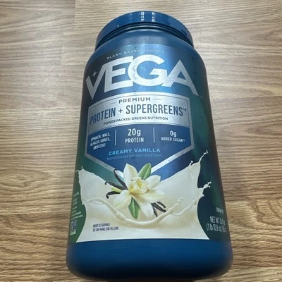 Vega Premium Protein + Supergreens™, Creamy Vanilla 25 Servings 11/26 - Image 1 of 4