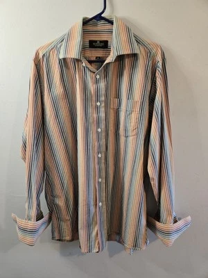 Givenchy Men's 16.5 Multicolor Striped Designer Casual Long Sleeved Shirt - Image 1 of 4