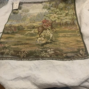 "Tapiz de aguja italiano de colección caza 19"" X 19"" para enmarcar" - Imagen 1 de 6