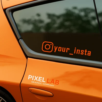 Personalized Instagram Sticker Vinyl Decal (x2) Car Window IG Username Drift JDM - Image 1 of 4