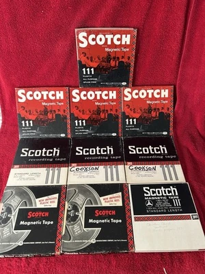 Lote de 10 cintas Scotch 111 carrete a carrete 7" previamente grabadas 1200 pies Foto 1 de 3