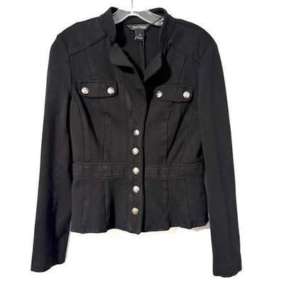 Chaqueta Peplum estilo militar negra mercado negro de la Casa Blanca para mujer talla 8 Foto 1 de 4