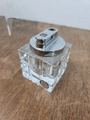 Encendedor de mesa vintage de cristal de plomo Colibri de Japón  Foto 1 de 4