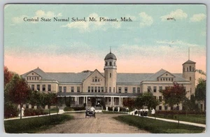 1910 CENTRAL STATE NORMAL SCHOOL MT AGRADABLE POSTAL ANTIGUA MICHIGAN - Imagen 1 de 2