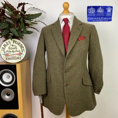Gieves & Hawkes Savile Row (38R) Windowpane Tweed BESPOKE Sport Coat Jacket - Image 1 of 4