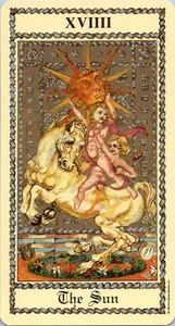 The Medieval Scapini Tarot Card Luigi Scapini 1984 The Sun XVIIII 1H56 - Picture 1 of 2