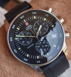 Orologio Swiss Military By Chrono Black Dial - Foto 1 di 18