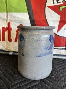 Antico WH Lehew Gres Crock 1gal Strasburgo VA - Foto 1 di 9