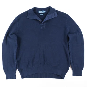 Vtg Polo Ralph Lauren Guide Sweatshirt Mens XLarge Hunting 1/4 Button Knit - Picture 1 of 5