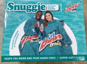 Mountain Dew Baja Blast Snuggie Fleece Blanket with Sleeves - Picture 1 of 5
