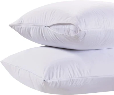 Pack de 2 fundas de almohada clásicas blancas King con cremallera - 20 X 36 ultra suaves, acogedoras Foto 1 de 4
