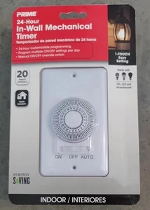 NUEVO Prime TNIW24 Temporizador Mecánico Interior 24 Horas 120 V Blanco - LED CFL Incand - Imagen 1 de 4