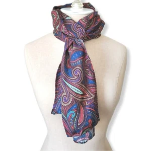 Orvis Mujeres Paisley Seda Bufanda Rectángulo Multicolor Clásico Antiguo Dinero A Medida - Imagen 1 de 7