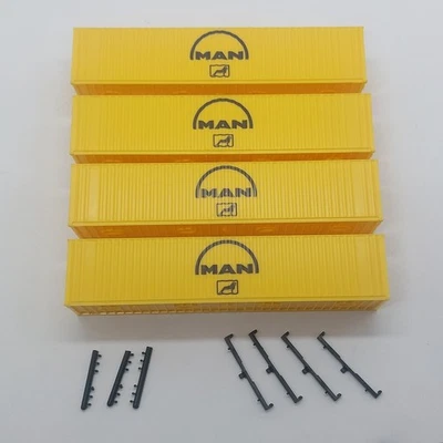 4 Stk. Roco H0 Container MAN 40 ft mit Aufnahmen - Bild 1 von 4