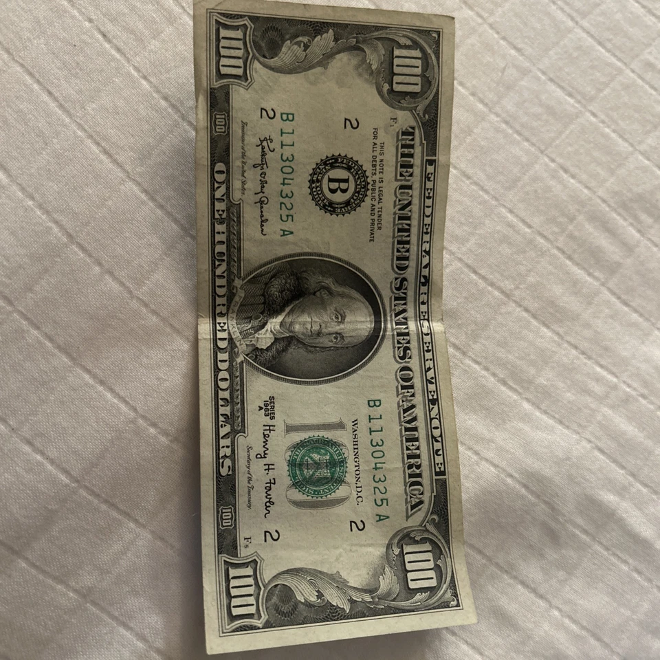 1963 A $100 Old Used U.S. Currency - Image 1 of 4