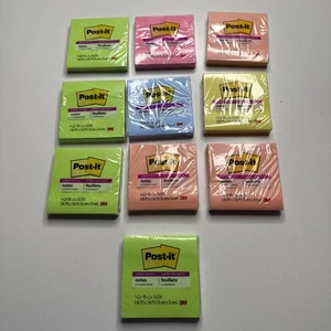 10 PADS - Post-It Notes Asst Colors 900 Sheets Super Sticky Notes - 3" x 3"  NEW - Picture 1 of 7
