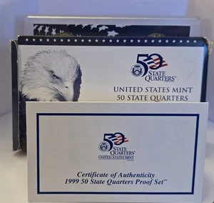 1999 Statehood Quarters Proof Set with Box and COA - Picture 1 of 7