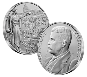 Theodore Roosevelt Presidential 1 Troy Ounce 99.9 Fine Silver Medal PRESALE - Picture 1 of 4
