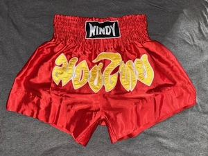 Windy Muay Thai Satin Kickboxing Red Shorts Men’s Size XL Boxing Fighting TT1 - Picture 1 of 3
