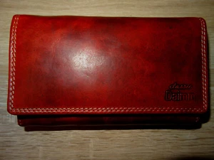 Geld Börse Portmonee Portemonaie Echt  Rind  Leder Kellnerbörse Damen Vintage - Bild 1 von 11