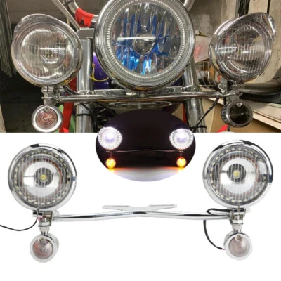 Passing Turn Signal Lights Bar For Honda Shadow Spirit 750 1100 VTX1300 VTX1800 - Image 1 of 4