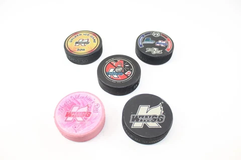 Kalamazoo Wings Logo Hockey Puck Lot of 5 - Lot C Cover