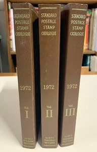 Vintage SCOTT STANDARD POSTAGE STAMP CATALOGUES- 3 Volume Set - 1972 - Picture 1 of 6