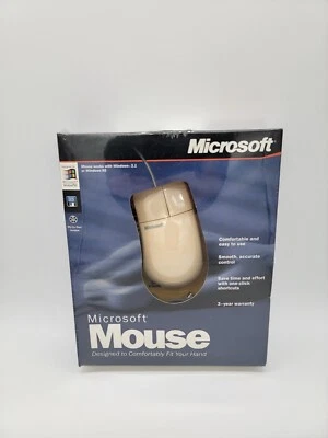 SEALED NOS Microsoft Mouse (Serial and PS/2) Vintage for Win 3.1 and Windows 95 - Image 1 of 4