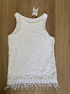 Womens Lace Sleeveless Floral Tops Vest Ladies Summer Tank Tee Blouse. New With - Picture 1 of 6