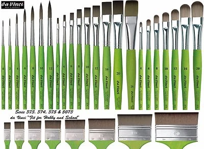 DA VINCI daVinci Serie 373 374 375 & 5073 FIT FOR HOBBY & SCHOOL Hobbypinsel Schulpinsel