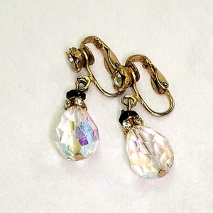 Kristall Ohrring Clip-on Vintage Set (AW) - Bild 1 von 4