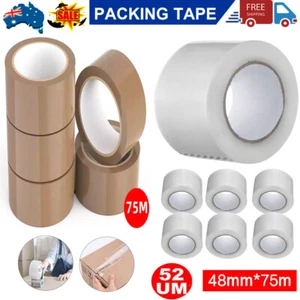 Heavy Duty Clear Packing Tape Packaging Sticky Sealing Tape 48mm x 75 Meter 52um - Picture 1 of 16