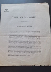 Religion Catholique Evêché de Langres; Œuvre des tabernacle 1877 Hutinel vicaire - Picture 1 of 3