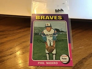 1975 Topps #130 Phil Niekro Atlanta Braves VG-EX, HOF Player - Picture 1 of 2