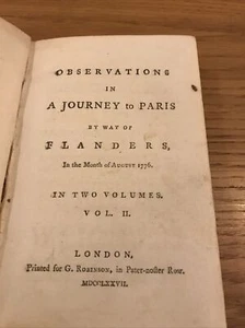 1777 Beobachtungen auf einer Reise nach Paris Band 2 Antiquariat - Bild 1 von 5