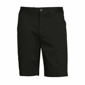⭐32" WAIST // AT THE KNEE TWILL SHORTS STRETCH SUPER SOFT - BLACK - Picture 1 of 6