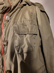 Chaqueta Antigua Azul Marino L Verde Militar Safari Utilidad Bolsillos Botón Cremallera Frontal Grunge - Imagen 1 de 20