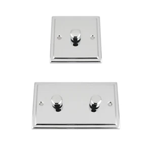 Interruptor atenuador Trimline cromado pulido 1/2/3/4 velocidades 2 vías 1000W LED - Imagen 1 de 3