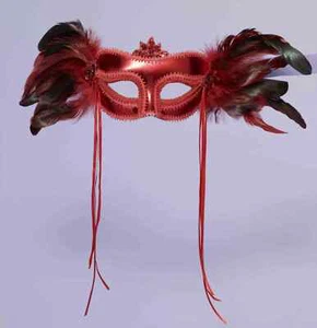 Venetian Mask w/ Feather - Picture 1 of 1
