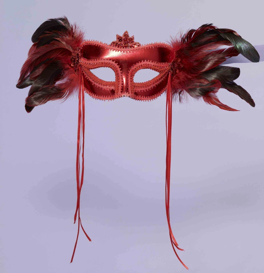 Venetian Mask w/ Feather - Image 1 of 1