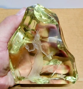 Ekenas John Orwar Lake Engraved Crystal Art Glass Paperweight Fairytale Princess - Picture 1 of 12