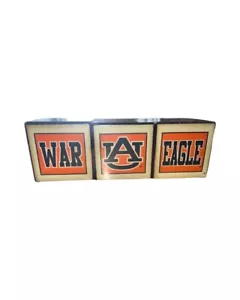War Eagle Auburn University College Licensed Decor Blocks Hanna'S Handiworks New - Picture 1 of 3