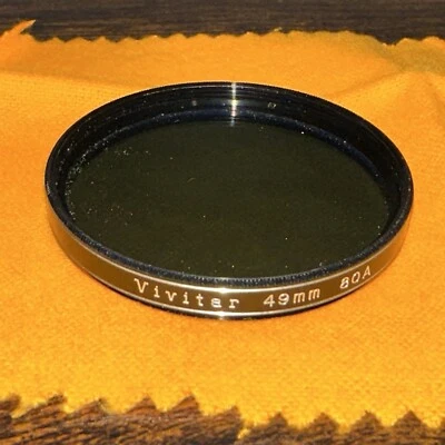 Filtro de refrigeración de lente de cámara atornillada de vidrio azul 80A Vivitar 49 mm - De colección Foto 1 de 2