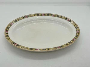 Taylor Smith T.S.T. Iona China Porcelain Oval Plate Dish Floral Pattern Gold 8x5 - Picture 1 of 12