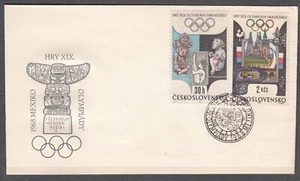 CZECHOSLOVAKIA 1968 FDC SC#SC#1531/36, 19th Olympic Games, Mexico City. - Imagen 1 de 3
