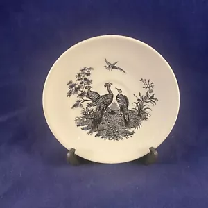 Wedgwood Liverpool Vögel Demitass Untertasse 4,75" Dia Fasane schwarz Transferware - Bild 1 von 4