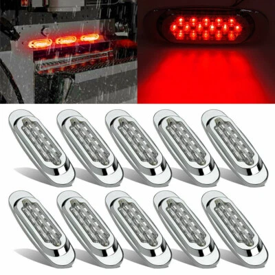 10x 16 LED Side Marker Red Lights for Freightliner Peterbilt Truck Cab Sleeper - Image 1 of 4