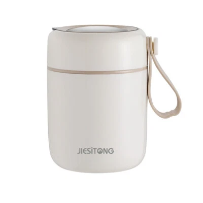 Contenedor de almuerzo aislado tarro de comida caliente sopa al vacío termo caja Bento con cuchara Foto 1 de 4