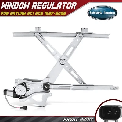 Regulador de ventana eléctrica con motor para Saturn SC1 SC2 1997-2002 cupé delantero derecho Foto 1 de 4