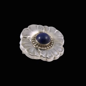 Georg Jensen. Sterling Silver Brooch with Lapis Lazuli #189. - Picture 1 of 3